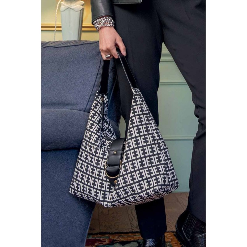 Sac monogramme noir et écru