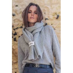 Grey knitted scarf