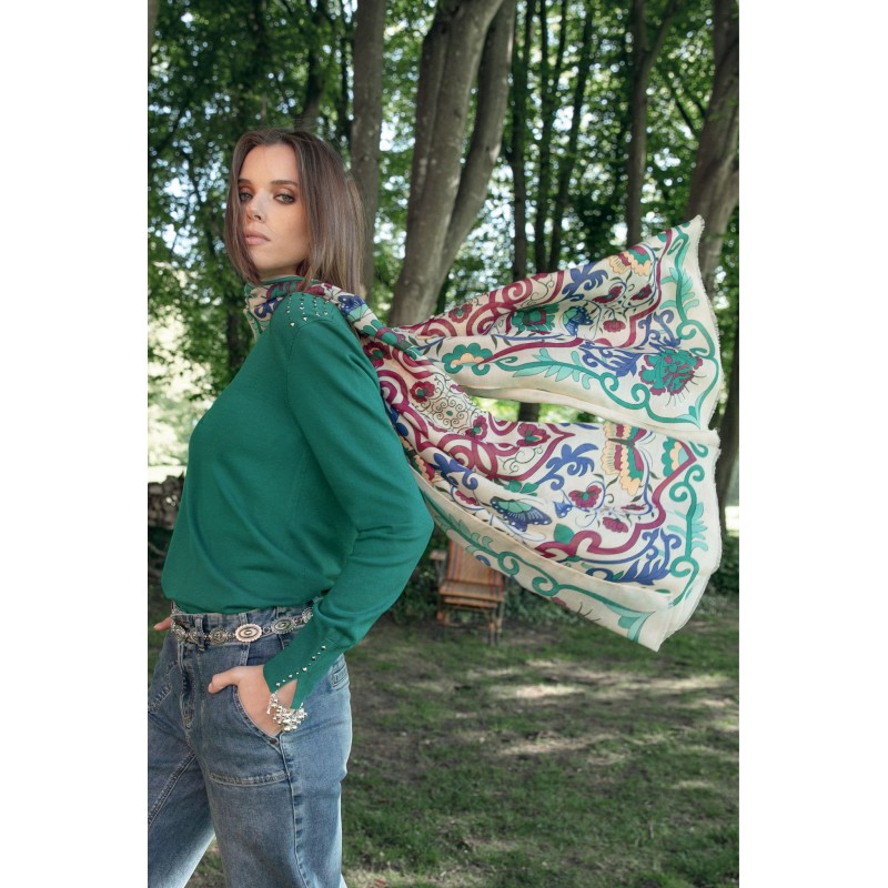 Chèche en voile imprimé floral
