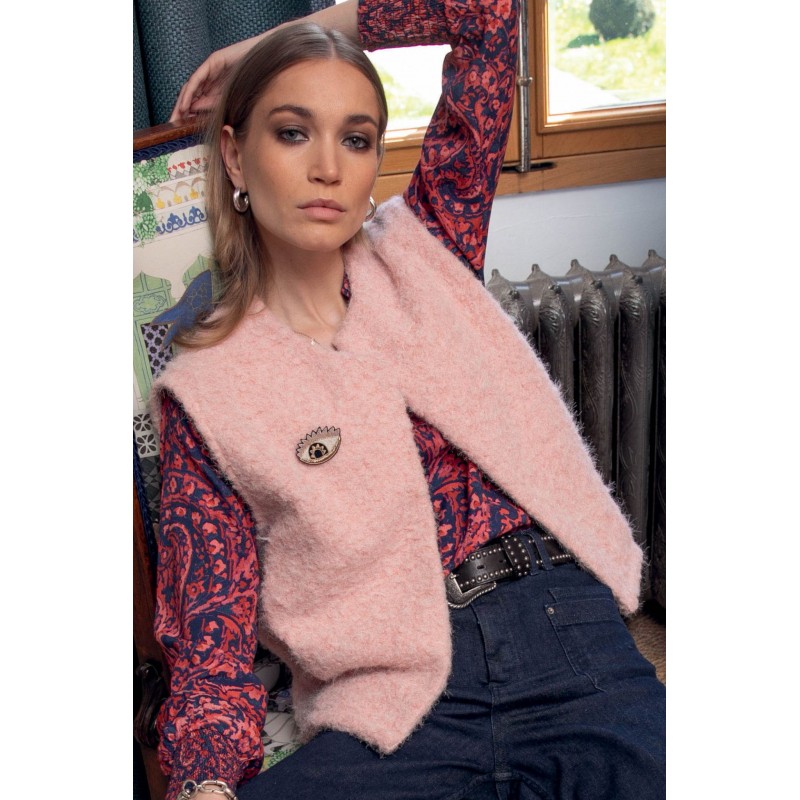 Boléro sans manche rose