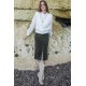 Jupe midi en velours kaki