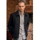 Blouson en drap de laine noir