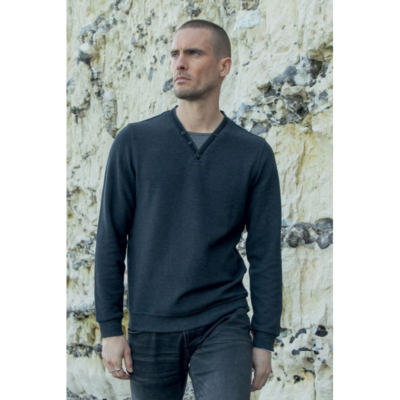 Pull  noir et gris