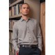 Chemise à motif floral gris