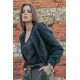 Veste inspiration couture imprimé léopard noir et gris