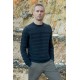 Pull effet rayé navy