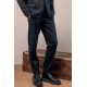 Pantalon droit rayé navy