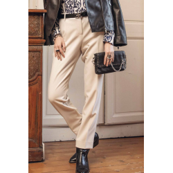 Cream cigarette trousers