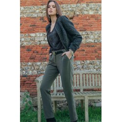 Khaki cigarette trousers