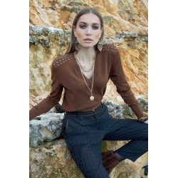 Mocha studded jumper