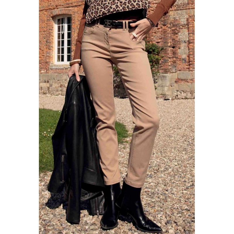 Pantalon slim beige