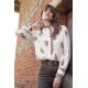 Chemise esprit jabot et imprimé choco