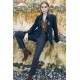 Pantalon cigarette motif jacquard