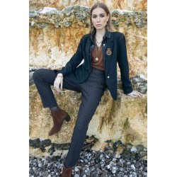 Jacquard pattern cigarette trousers