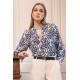 Blouse à motif bleu azur
