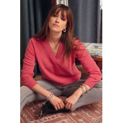 Pullover mit V-Ausschnitt rosa