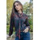 Blouse col cravate motif amérindien