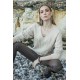 Pull à message écru et doré