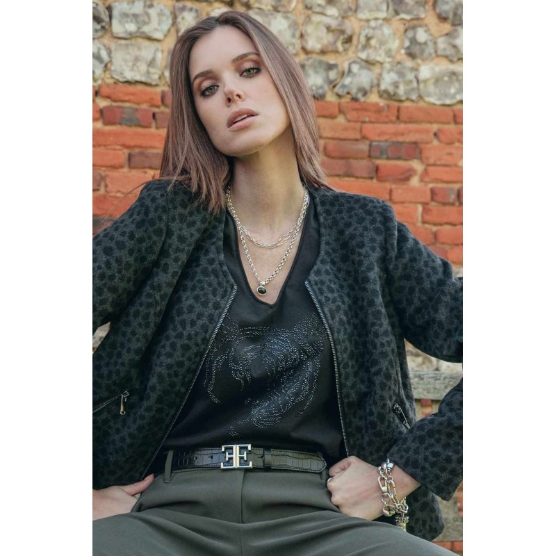 Tee-shirt à strass noir