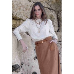 Blouse inspiration victorienne écrue