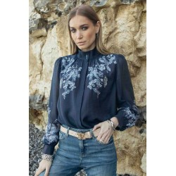 Blue floral blouse