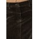 Jupe midi en velours kaki