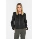Veste inspiration couture imprimé léopard noir et gris
