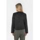 Veste inspiration couture imprimé léopard noir et gris
