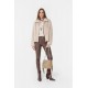 Chemise esprit jabot et imprimé choco