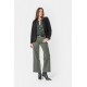 Blouse ajourée kaki et noir