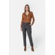 Pantalon cigarette motif jacquard