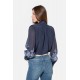 Blouse à motif floral bleu