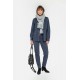 Veste avec broderies bleu