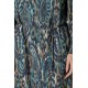 Robe longue imprimé Ikat bleu et kaki