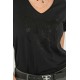 Tee-shirt à strass noir
