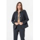 Veste rayé bi-matières navy