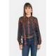 Blouse col cravate motif amérindien