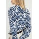 Blouse à motif bleu azur