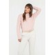 Pull irlandais rose pâle