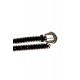 Ceinture velour et raphia noir et écru