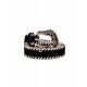 Ceinture velour et raphia noir et écru