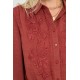 Chemise à broderie brique