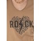 Tee-shirt à strass avec message léopard