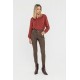 Pantalon slim enduit choco