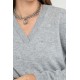 Pull col V gris