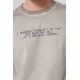 Tee-shirt à message gris clair