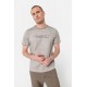 Tee-shirt à message gris clair