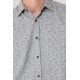Chemise à motif floral gris