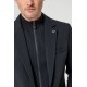 Veste costume 2 en 1 rayée navy