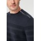 Pull effet rayé navy